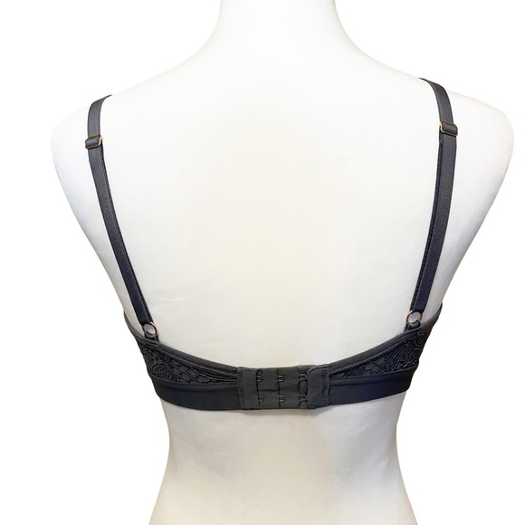 Lively Floral Lace Keyhole Busty Bralette No Wire Gray Size 1 (32DD, 33D/DD) - Picture 6 of 13